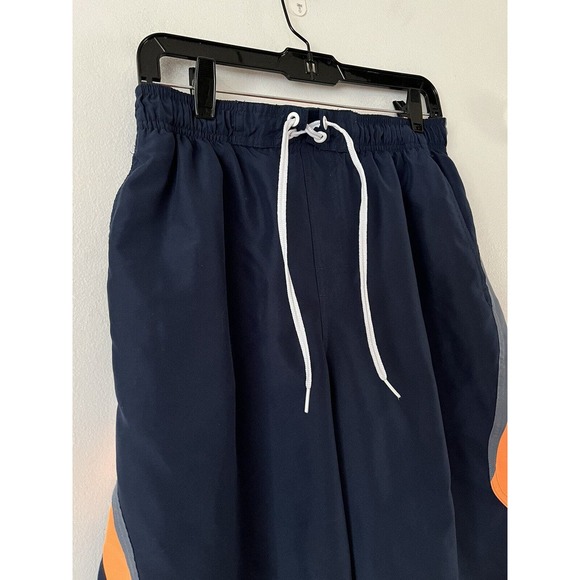 Nike Navy Blue Spell Out Logo Men’s Swim Trunks Size Medium - Picture 3 of 5